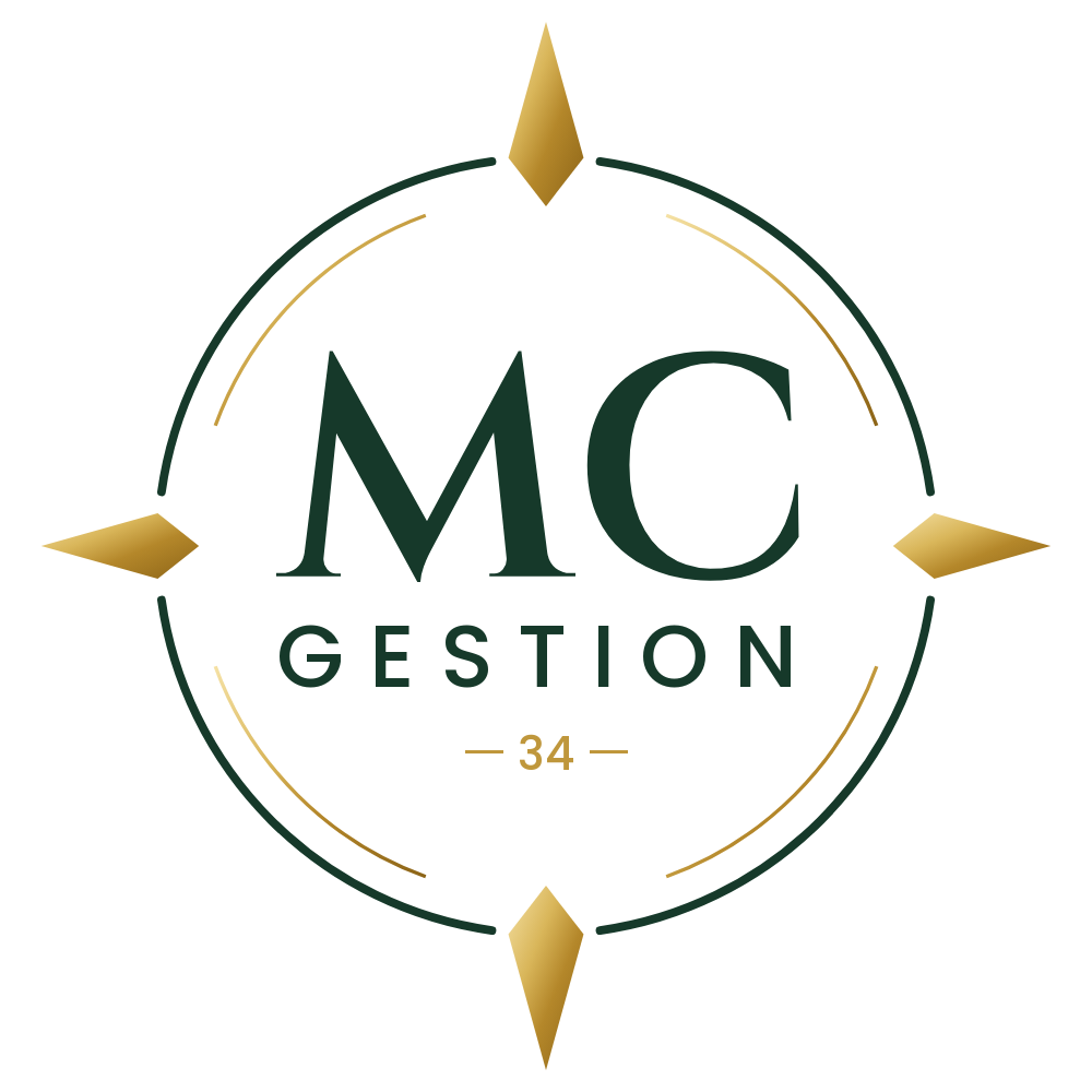 Logo MC Gestion 34 en forme de boussole